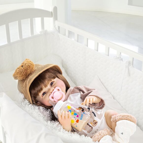 🆕18 inch Full Cloth Body With Vinyl Limbs Baby Doll Lily Mae Reborn Baby Girl - Picture 5 of 10
